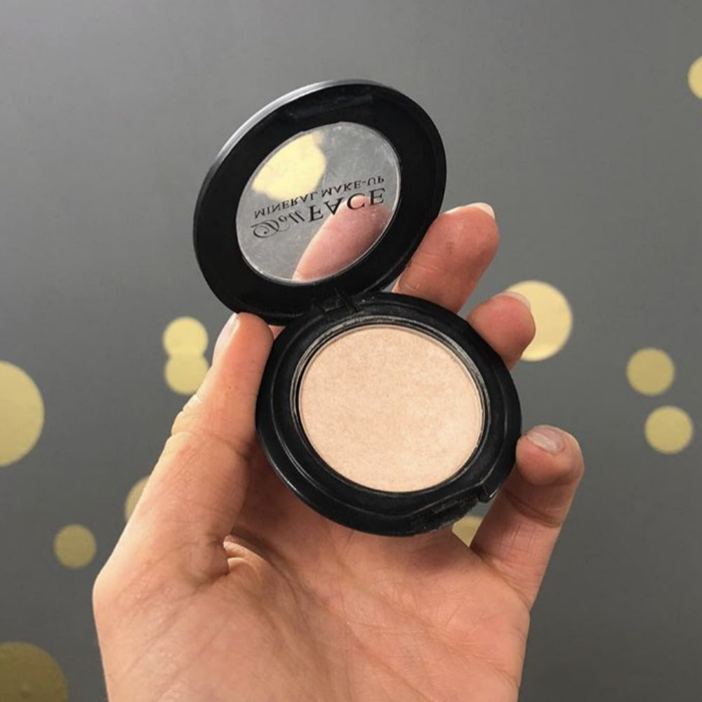 New Zealand made makeup.  Pressed highlighter compact. Refill pan for palette