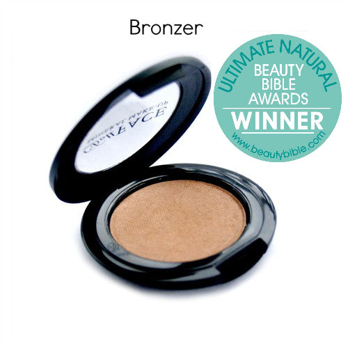 Doll Face NZ award winning bronzer.  Pressed bronzer compact. New Zealand made makeup
