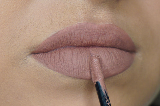 Liquid Matte Lipstick. Nude pink. Makeup made in New Zealand by Doll Face NZ