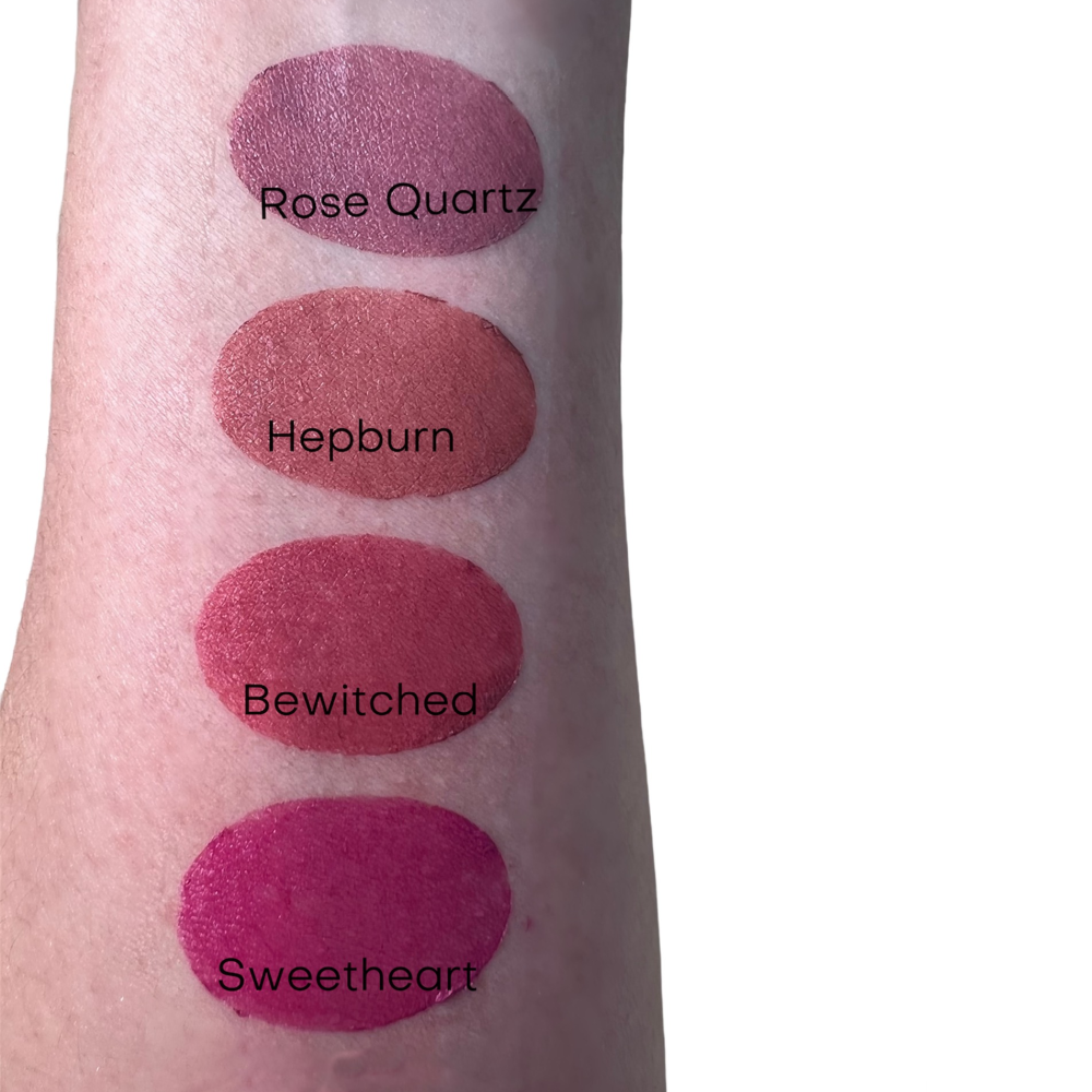 pink lipstick swatch on arm